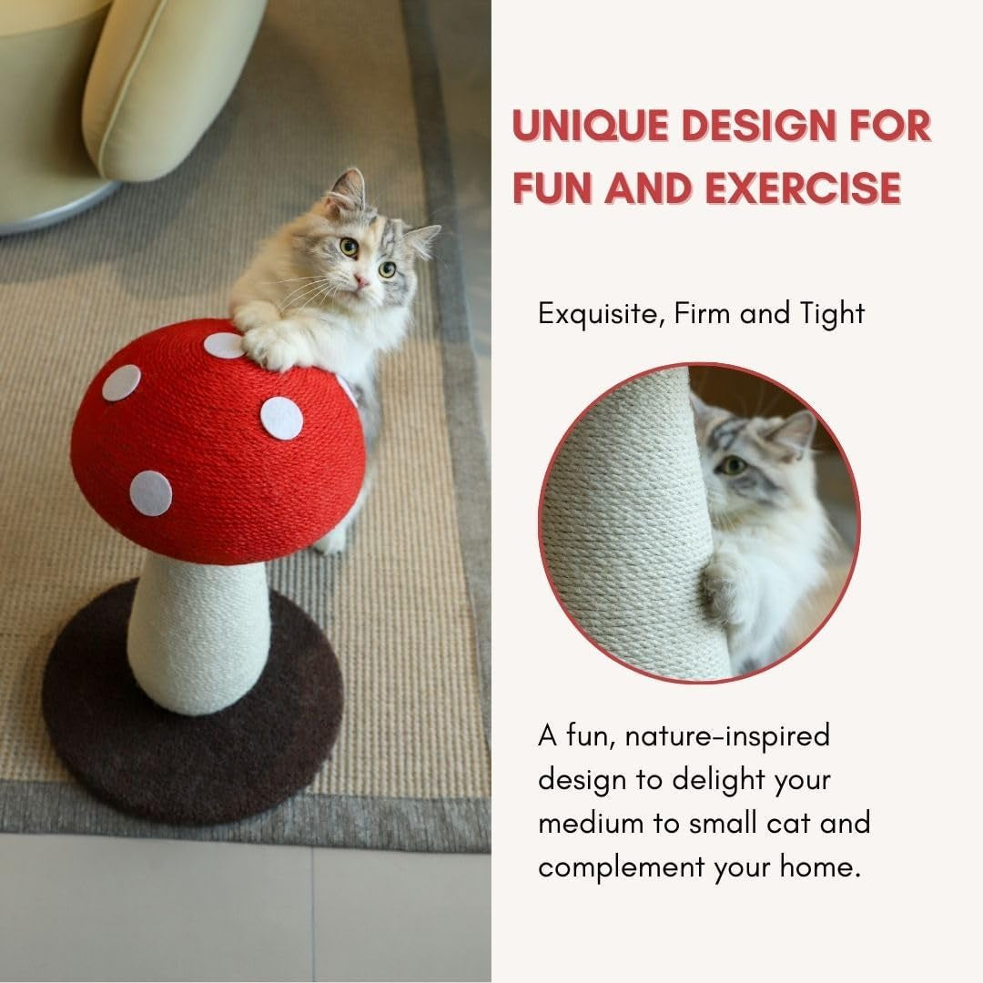 mushroom-cat-scratching-post-unique-design-sisal-wrapped-ideal-for-medium-and-small-cat-cat-scratcher-cute-with-100-sisal-covered-scratching-post