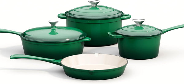 7 Piece Enameled Cast Iron Dutch Oven Pots and Pans Set | Induction Compatible, Durable Enamel Kitchen Cookware Set, 100% PFOA-PFOS Free Non Toxic1
