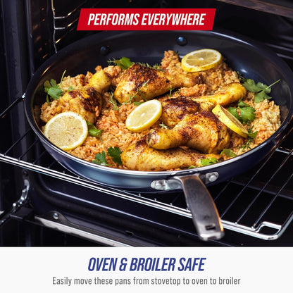 12 Piece Nonstick Cookware Set, Diamond Ceramic Pots & Pans, Dishwasher & Metal Utensil Safe, Non Toxic Pfas-Free, Kitchen Cooking Sauce & Saute Pans, Oven & Broiler to 600F, Blue6