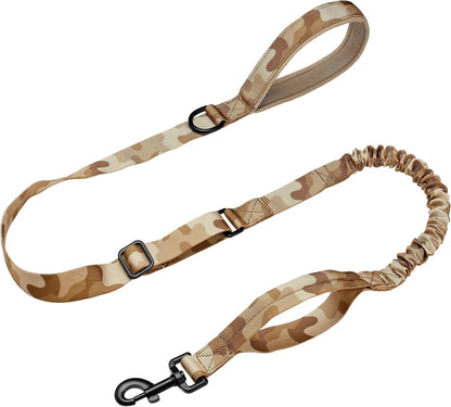 Forestpaw Tactical Dog Leash for Large Dogs, Khaki, 4-5FT | Heavy Duty Bungee, Shock Absorption, 2 Padded Handles, for Training Running Walking9