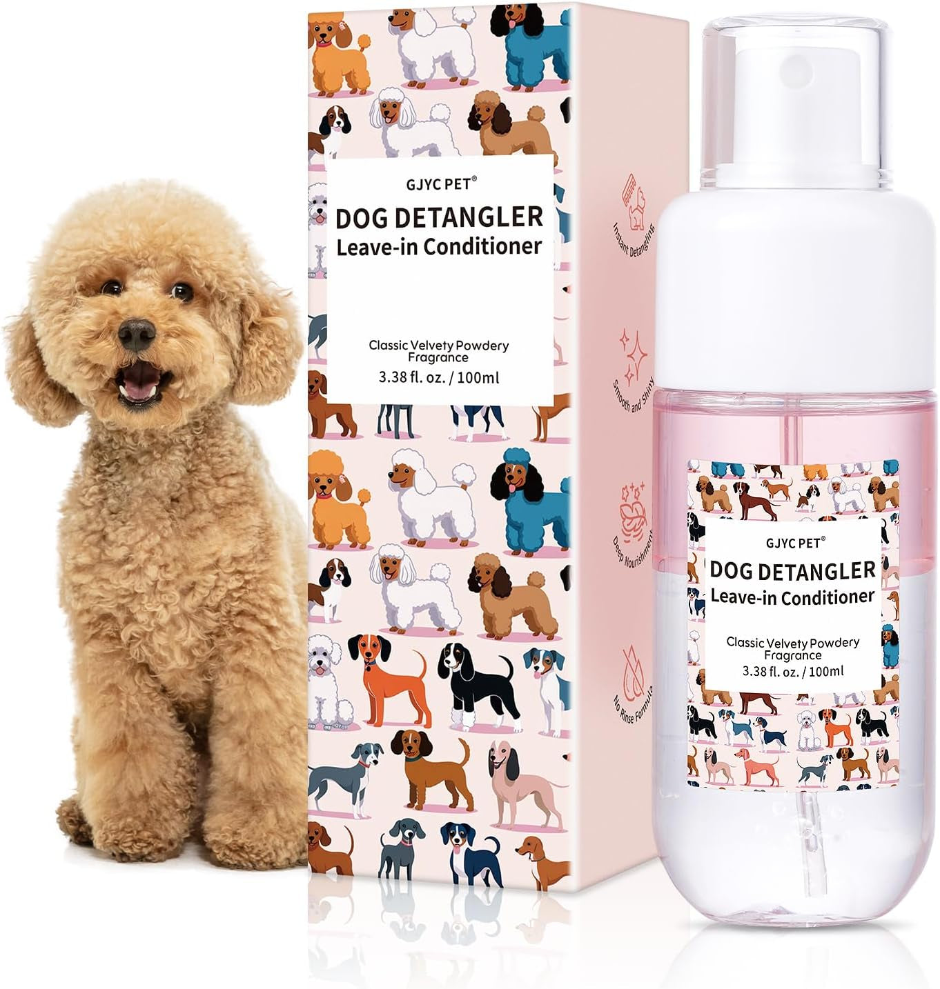 dog-detangler-dematting-spray-leave-in-conditioner-classic-powdery-scent-infused-with-coconut-oil-jojoba-oil-and-squalane-for-easy-tangle-free-grooming-3-38-fl-oz