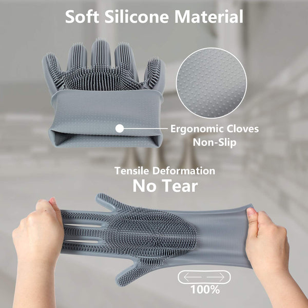 Pet Grooming Gloves - Gentle Dog Bathing Shampoo Brush - Massage Mitt with Enhanced Five Finger Design - Efficient Deshedding Glove for Dogs, Cats, Rabbits and Horses - 1 Pack2