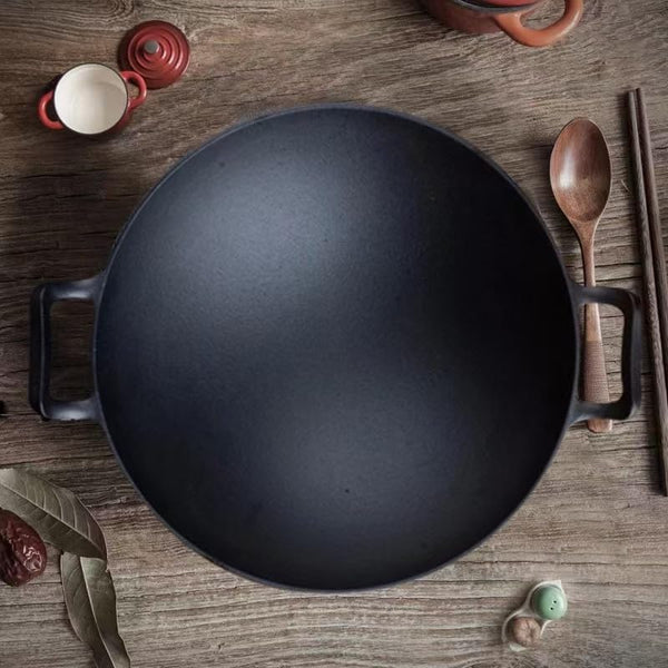 Cast Iron Wok (Wok with Lid 12 Inch)4