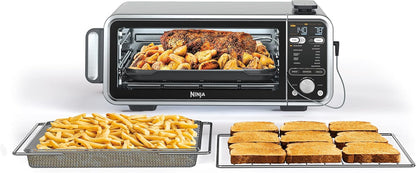 Ninja Foodi Smart Dual Heat Air Fry Oven, 13-In-1, Silver, SP351 | Smart Cook Thermometer, 500F Searplate, Air Fry, Sear Crisp, Roast, Bake, Dehydrate, 1800W1