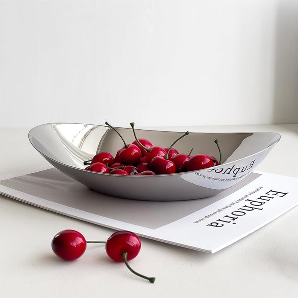 Modern Mirror Polished Stainless Steel Decorative Oval Bowl, Multipurpose Bowl for Kitchen Counter, Coffee Table Centerpiece, Elegant Home Decor Accent for Living Room, Entryway1