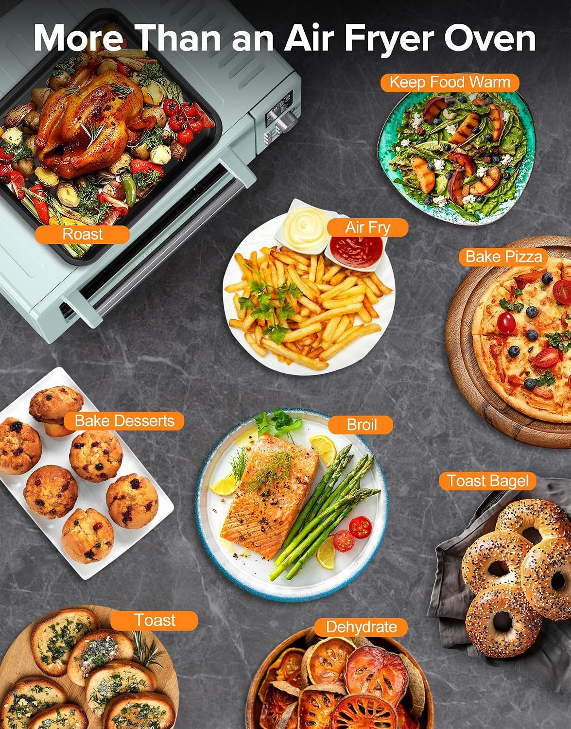 bravo-pro-smart-air-fryer-toaster-oven-countertop-combo-10-in-1-cooking-functions-1800w-50-450-f-21-qt-pfas-free-upgraded-super-convection-mint