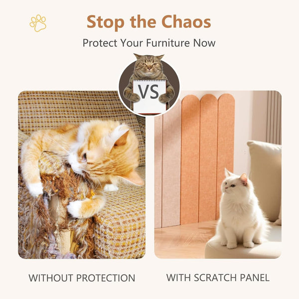 Cat Wall Scratcher, Scratching Pads, 3-Panel 0.35" Thick Felt, Scratching Post Alternative Self-Adhesive Cat Scratch Mat for Sofa/Door/Wall (Longan Yellow)6