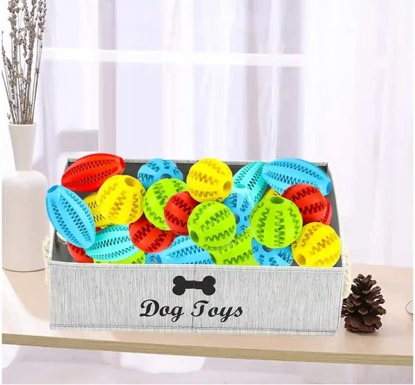 Morezi Large Dog Toy Bin Puppy Shallow Toy Basket Dog Toy Storage Perfect for Living Room Playroom Closet Home Organization - Grey Canvas7