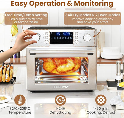 14-In-1 Air Fryer Toaster Oven Combo | 1700W Dual Cook & 26 QT Large Capacity Stainless Steel Countertop Convection Oven LED Display, 7 Accessories4