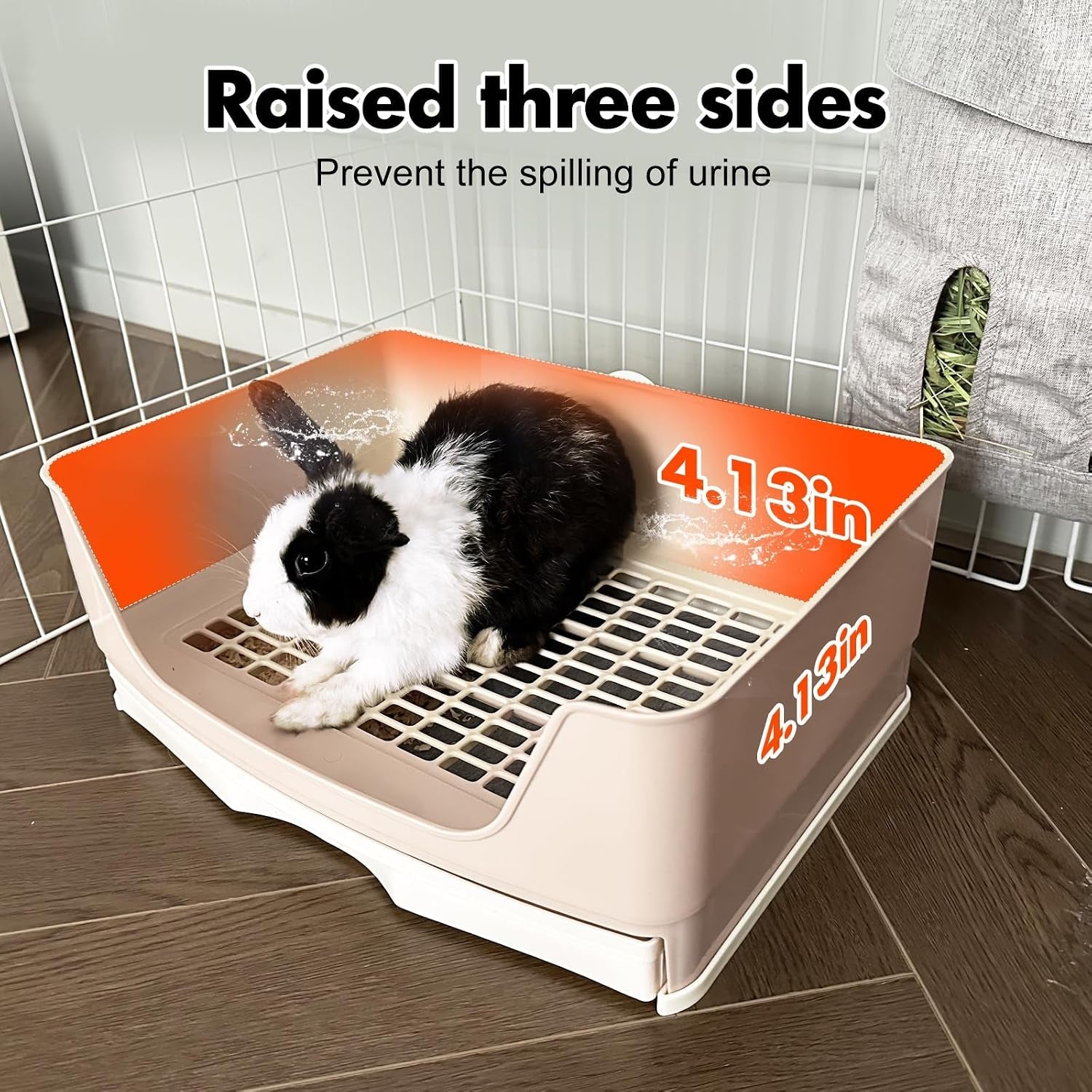 large-rabbit-litter-box-bunny-litter-box-potty-training-for-rabbits-litter-pan-with-drawer-rabbit-bedding-toilet-for-adult-guinea-pig-ferret-bunny-and-other-animals-brown