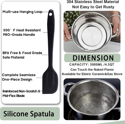 3.1QT Double Boiler Chocolate Melting Pot with 4.5QT Stainless Steel Pot | 304 Food-Grade Steel, Rust-Proof. Melt Chocolate, Butter, Candy, Wax, Soap. Stovetop Safe, Dishwasher Safe4