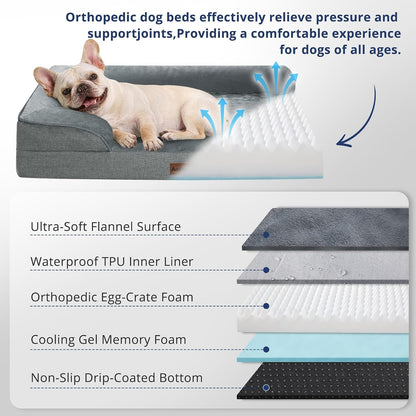 Dog Bed for Extra Large Dogs, 44-Inch Orthopedic XL Waterproof Pet Beds | Aodisman Big Size Pet Bed with Sides,Comfort Thick Egg-Crate Foam,Dog Crate Pad & Couch Bed,Washable Cover & Non-Slip Bottom7