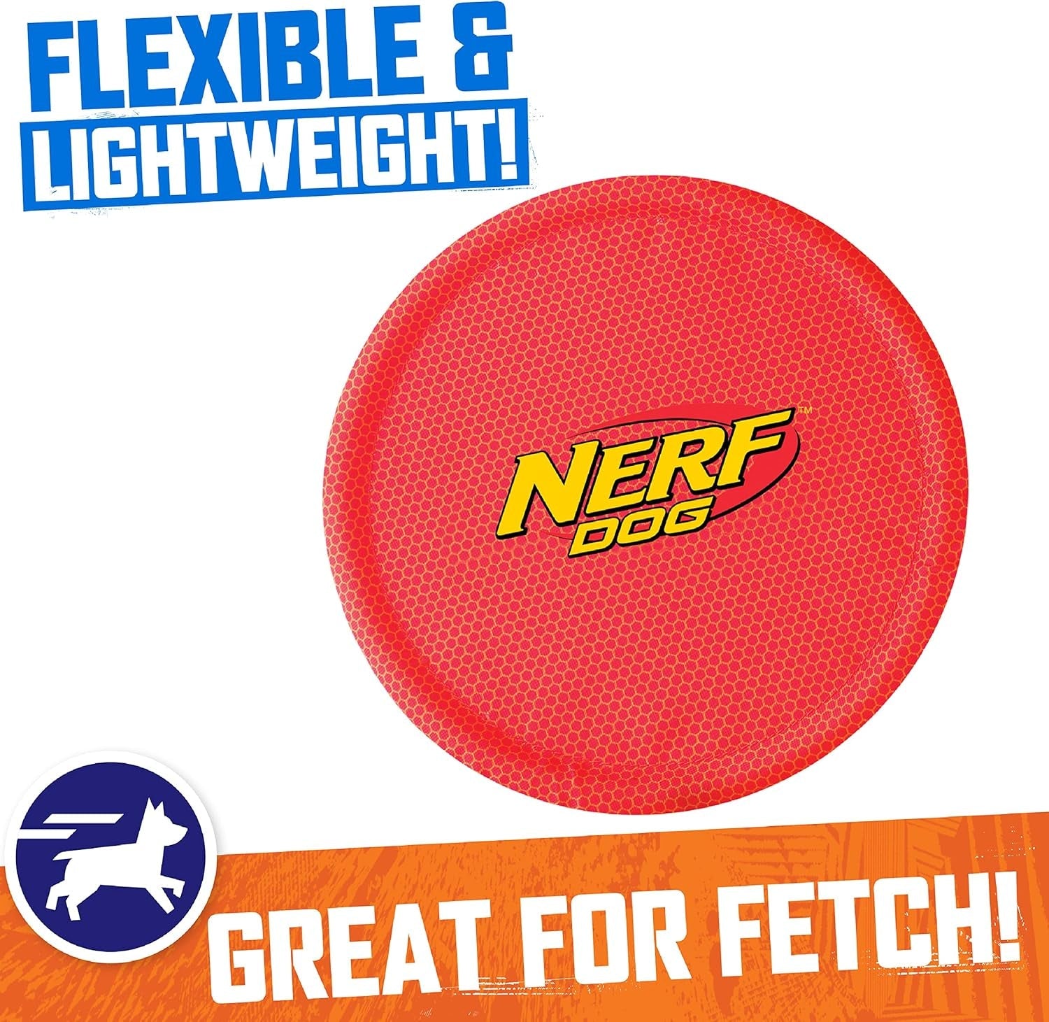 nerf-dog-nylon-flyer-dog-toy-flying-disc-lightweight-durable-and-water-resistant-great-for-beach-and-pool-9-inch-diameter-for-medium-large-breeds-single-unit-red