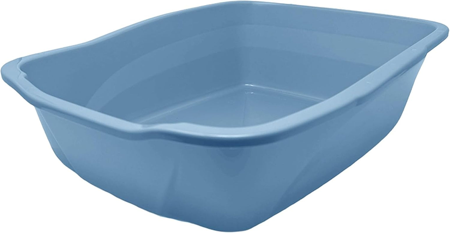 large-open-top-cat-litter-pan-low-entry-sides-stain-odor-resistant-high-impact-plastic-litter-box-for-kittens-senior-arthritic-cats-multi-cat-household-usa-made-blue-eco-recycled-pet-toilet-tray