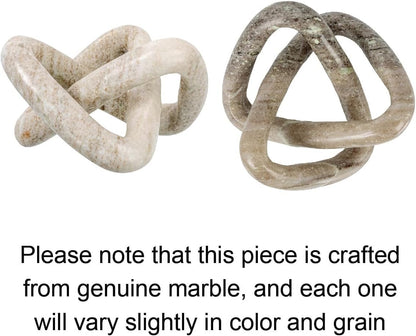 Creative Co-Op Modern Decorative Marble Link Knot, Beige7