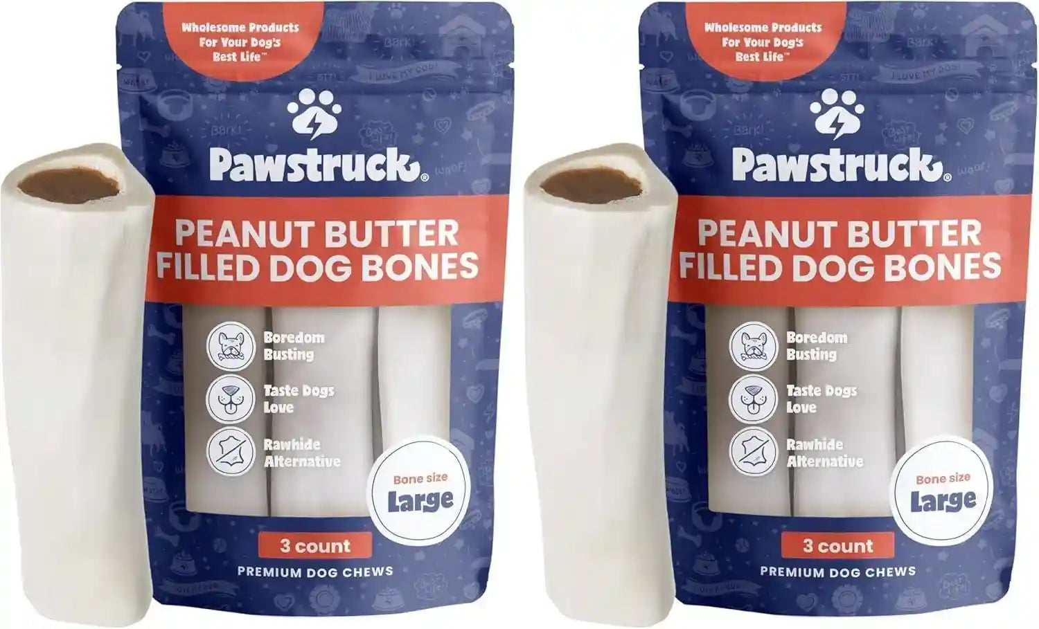 pawstruck-large-5-6-filled-dog-bones-variety-pack-peanut-butter-cheese-bacon-beef-flavors-made-in-usa-long-lasting-stuffed-femur-treat-for-aggressive-chewers-pack-of-3-packaging-may-vary