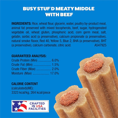 Purina Busy Stuf'D Medium Long-Lasting Dog Chews, Real Beef, 21 Ct Pouch | Medium Chews for Dogs 25-55 Lbs Made with Real Beef; Long Lasting, Non-Rawhide Treats with Double the Meaty Middle5