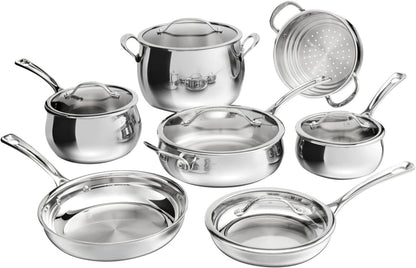 12-Piece Pureclad™ Triple-Ply Stainless Steel Cookware Set, PCT-121