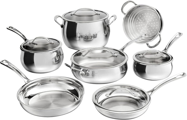 12-Piece Pureclad™ Triple-Ply Stainless Steel Cookware Set, PCT-121