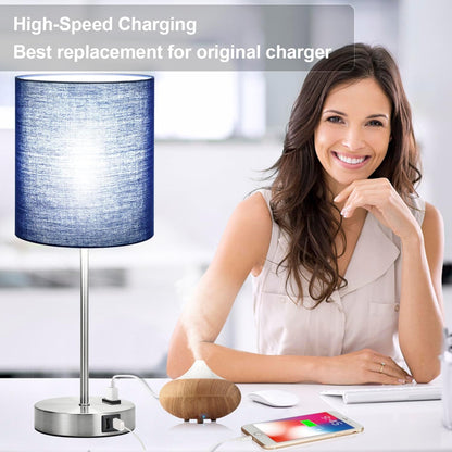 Set of 2 Touch Control Table Lamps with 2 USB & AC Outlet, 3-Way Dimmable Bedside Nightstand Lamps for Bedroom Living Room Nursery, 800 Lumens 5000K Daylight Bulbs Included7