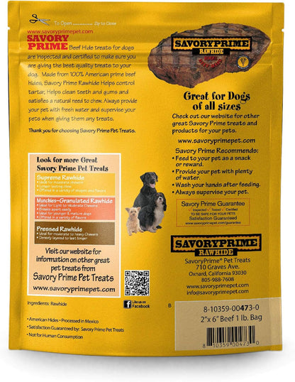 Savory Prime 1-Pound Rawhide Chips Beef2