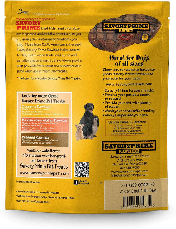 Savory Prime 1-Pound Rawhide Chips Beef2