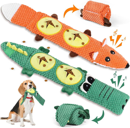 2 Pack Dog Toys for Aggressive Chewers - Interactive Dog Toys, Interactive Puppy Dog Chew Toys with Squeaker & No Stuffing Dog Puzzle Toy (Suitable for Small and Medium Dogs)1