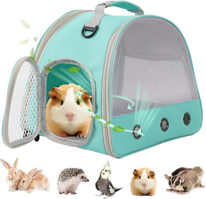 Guinea Pig Carrier Backpack, Clear Bubble Window Backpack for Guinea Pig, Bunny Rat Bird (Black, Carrier)7