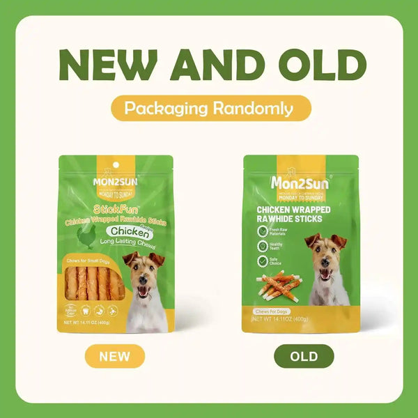 MON2SUN Dog Treats, 5 Inch Chicken Wrapped Rawhide Sticks, 14.11 Oz | Long-Lasting Chew Engagement, Dental-Friendly Chewing Support, Sized for Puppies and Small Dogs7