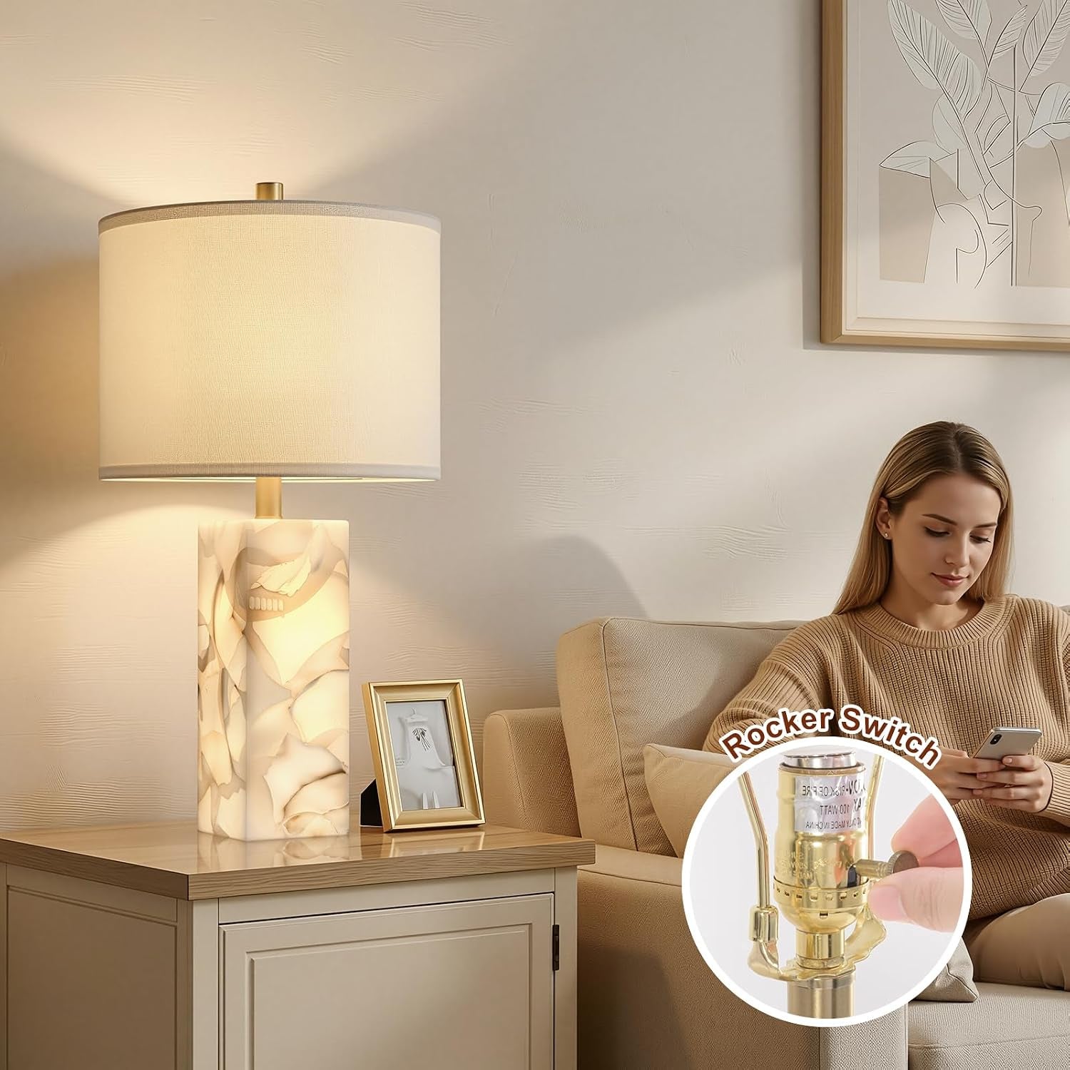 23-alabaster-table-lamp-set-of-2-with-night-light-for-living-room-rotary-switch-bedside-lamp-with-linen-shade-for-bedroom-modern-nightstand-lamps-for-room-office-dorm-bulb-included