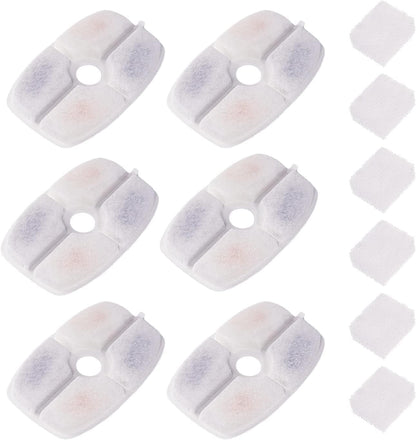 Furrybaby Pet Water Fountain Carbon Filters, Replacement Filters, 6 Pack | Eco Activated Carbon Filters Hair, Residues & Odors, Softens Drinking Water. Only Fits Furrybaby Square White Fountain5