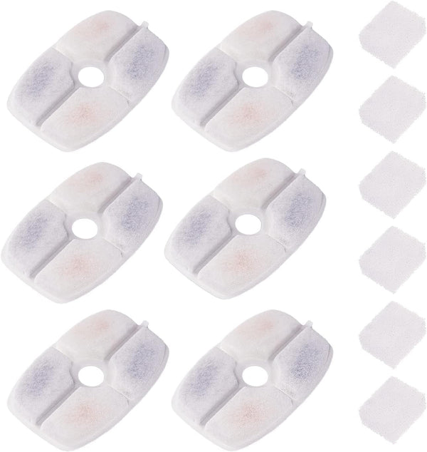 Furrybaby Pet Water Fountain Carbon Filters, Replacement Filters, 6 Pack | Eco Activated Carbon Filters Hair, Residues & Odors, Softens Drinking Water. Only Fits Furrybaby Square White Fountain5