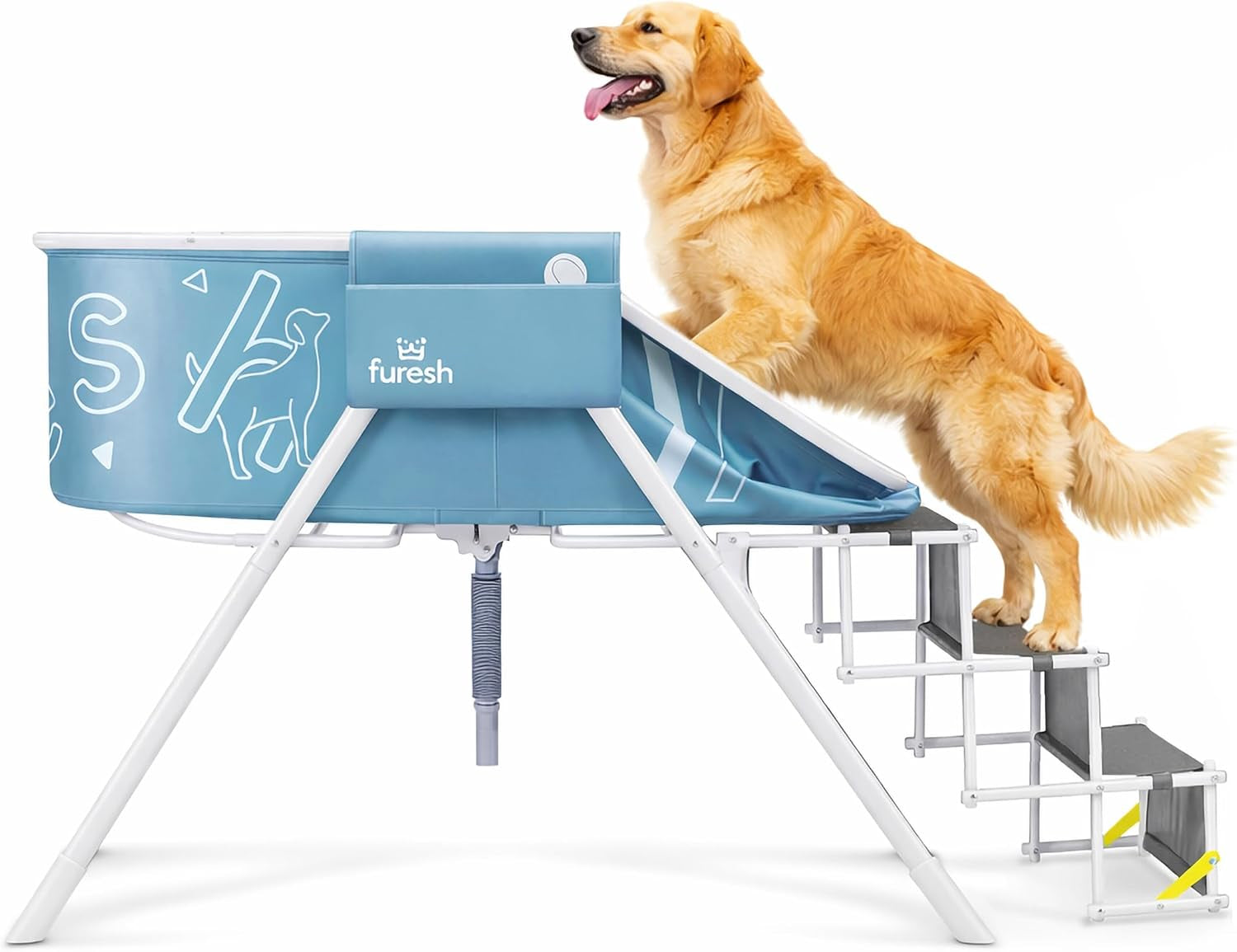 furesh-foldable-dog-washing-station-for-large-dogs-with-stairs-reinforced-aluminum-frame-with-foldable-stairs-for-safe-elevated-bathing-and-compact-storage