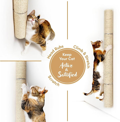 Xympo 34" Wall Mounted Cat Scratcher, Sisal Scratching Post5