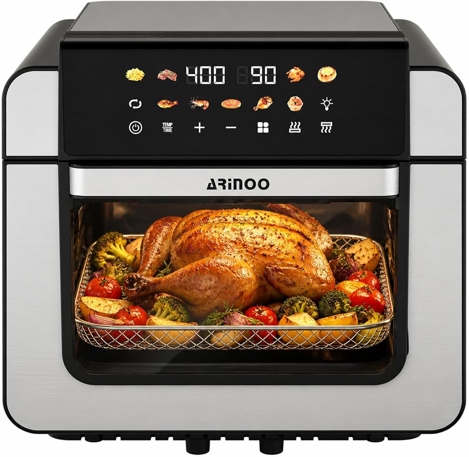 16-qt-air-fryer-toaster-oven-combo-with-pfas-free-ceramic-coating-viewing-window-9-presets-top-1700w-bottom-1500w-max-400-f-nonstick-tray-detachable-door-black-easy-to-clean