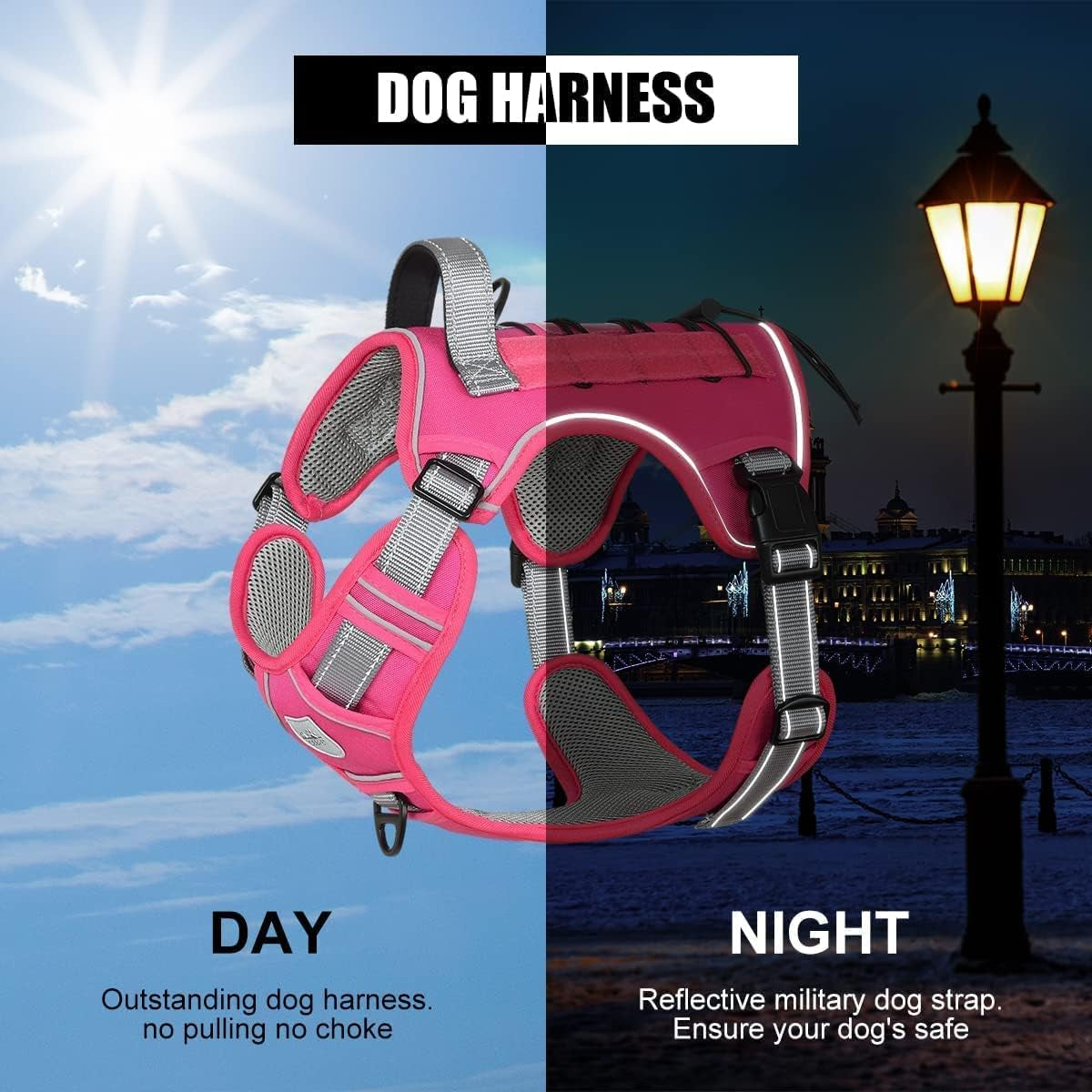 tactical-dog-harness-for-small-medium-large-dogs-no-pull-adjustable-harness-training-easy-control-pet-vest-reflective-working-training-rose-red-mneck-17-26-chest-24-36