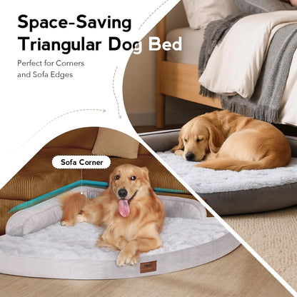 MEKIY Orthopedic Waterproof Dog Bed with Sides for Extra Large Sizes Dogs | Egg Crate Foam, Waterproof Liner, Anti-Slip Bottom, Space-Saving, Perfect for Corners and Sofa Edges, 40 X 40 Inch8