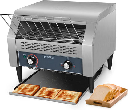 Commercial Conveyor Toaster 450 Slices/Hour Stainless Steel Toaster 2600W Heavy Duty Industrial Toasters Electric Oven with Dual Heating Tube for Bagel Bread Croissant Bakery Restaurant Cafe1