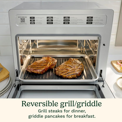 15-In-1 Extra-Large Digital Air Fryer Oven with 9"X13" 2-In-1 Pan, Air Fry 4 Lbs of Wings, Cook a 13 Lb Turkey or 5+ Lb Chicken, Toast 9 Slices of Bread, and Bake a 13" Pizza, TOA-1127