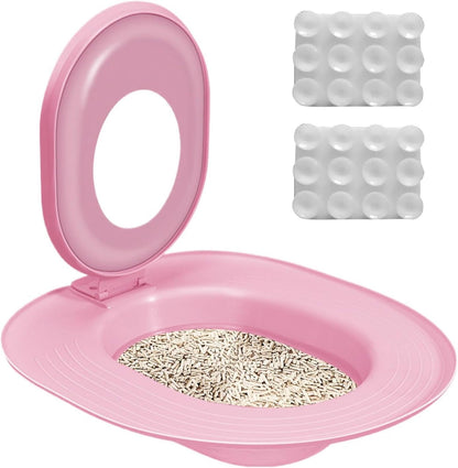 Cat Toilet Trainer - 15.35 Inches Ppcat Litter Tray | Suction Cup Fixation Pad,| Bathroom Training Tool | for Kitten, Adult Feline, Home Hygiene, Waste Reduction, and Daily Pet Use8