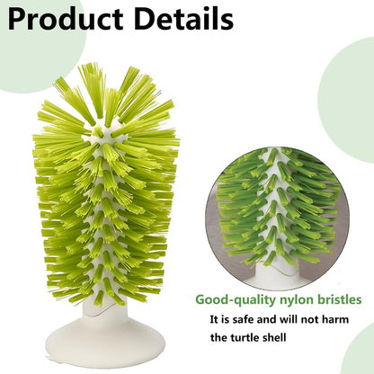 Turtle Brush with Suction Cup-Tortoise Shell Cleaner&Scratch Tool for Turtle Tanks-Aquatic Turtle Tank Accessories(3Pcs)3
