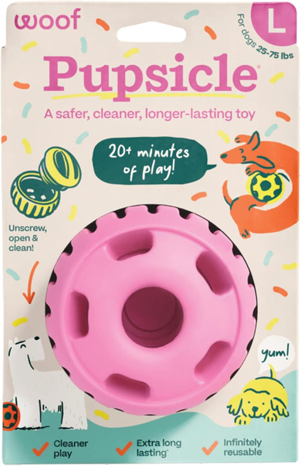 WOOF Pupsicle Interactive Dog Ball Toy for Dogs 25-75 Lbs - Green | Long-Lasting Enrichment Toy for Medium/Large Dogs, Easy-Fill Design, Low-Mess Play, Made of Natural Rubber, Easy to Clean14