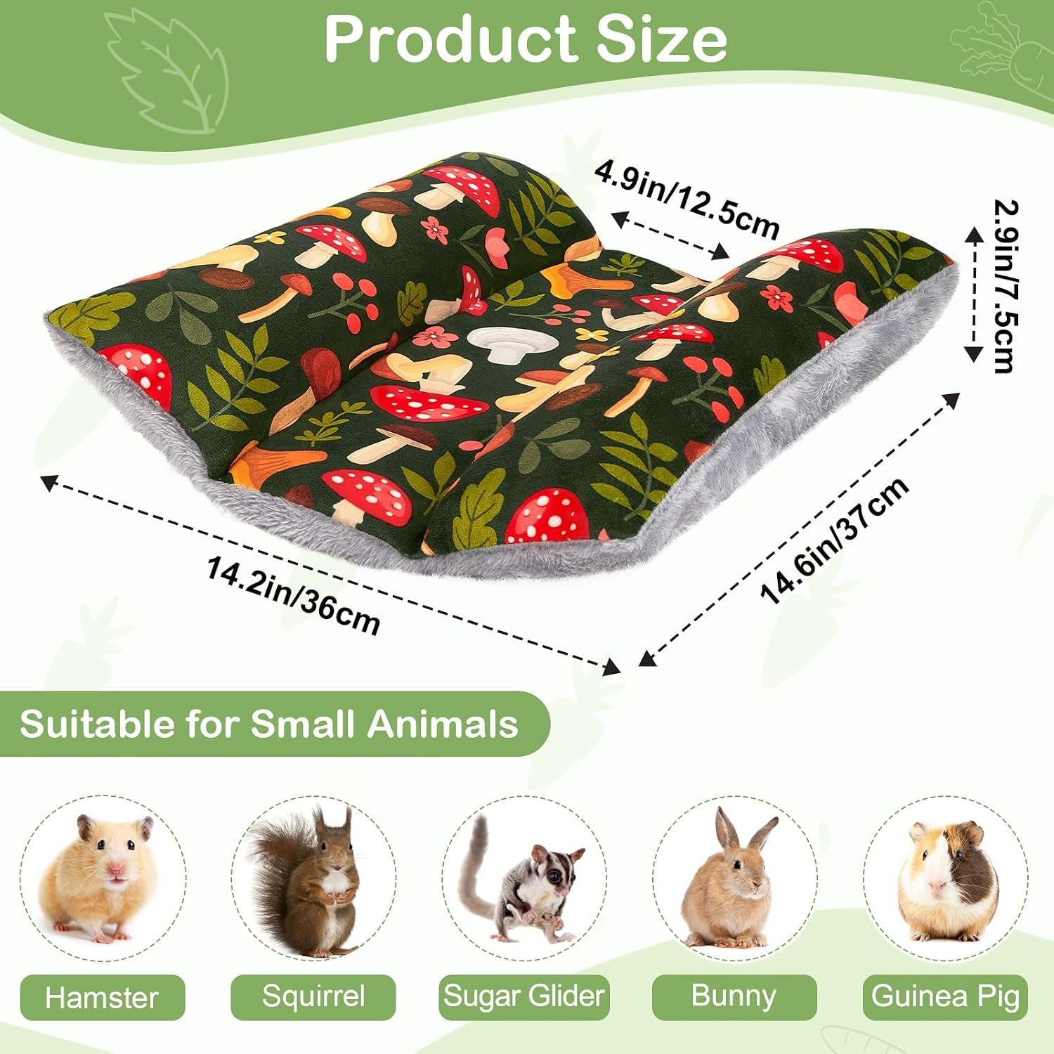 15x14-soft-plush-rabbit-bed-washable-cuddle-mat-for-small-pets-reversible-bunny-napping-cushion-with-thicker-padding-and-floral-designs-for-comfortable-rest-in-cages