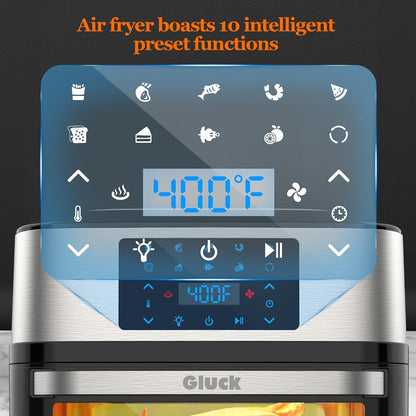 Air Fryer Oven Large 20 QT, Multifunctional 10-In-1 Airfryer Toaster Combo | Family Size, 3 Cooking Racks, Big Window, Rotisserie, Dehydrate, Bake, Reheat, 90-400F, Auto Shutoff, 1800W ETL Rated4