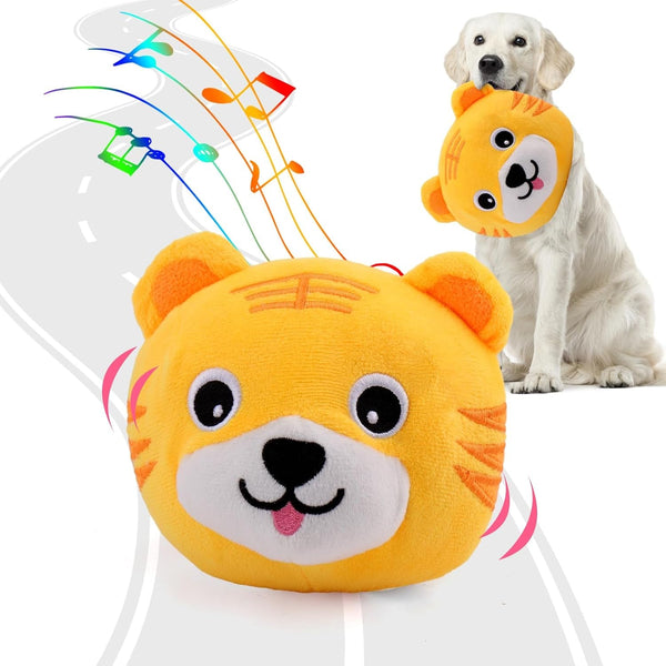 BABORUI Interactive Dog Toys Pig, Jumping Squeaky Dog Toys with Recording and Music Modes, Rechargeable Moving Dog Chew Toys for Small/Medium/Large Dogs to Keep Them Busy(Blue Pig)15