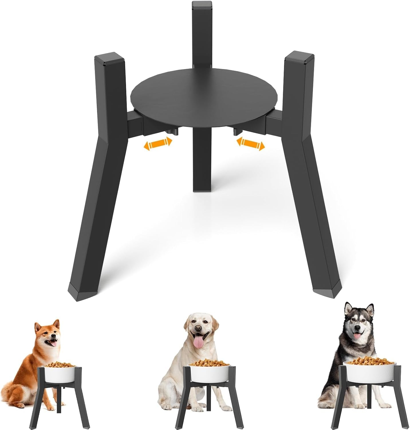 dog-bowl-stand-for-medium-large-dogs-adjustable-width-elevated-dog-bowls-7-10-6-raised-dog-food-water-bowls-11-inch-tall-single-holder-black-bowl-not-included