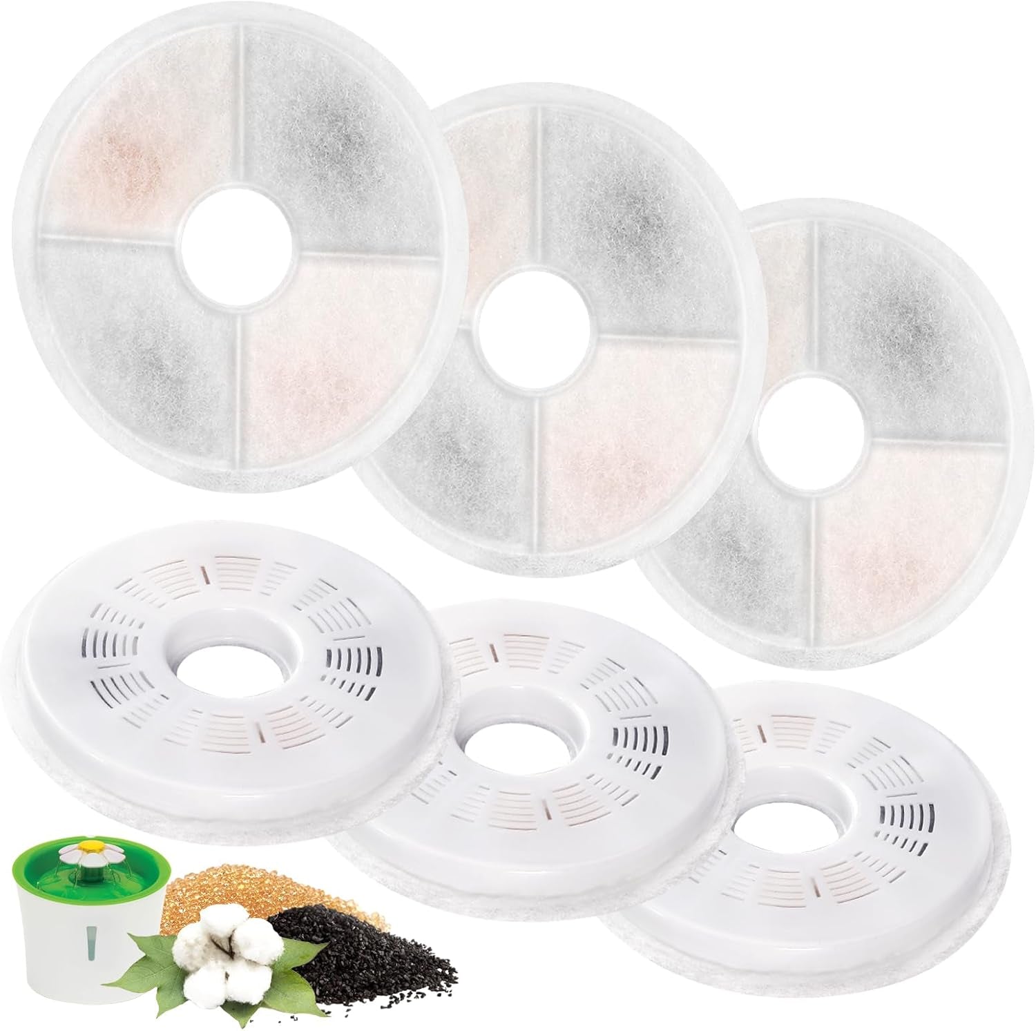 8-pack-cat-water-fountain-replacement-filters-fit-for-3l-flower-water-dispenser-automatic-pet-dog-cat-fountain-filter