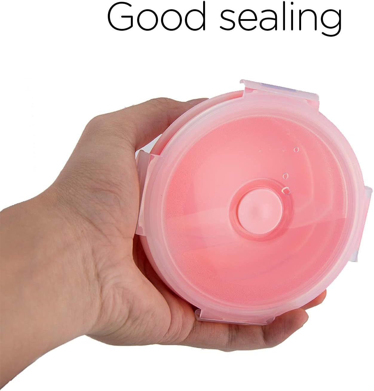 luter-2-pieces-collapsible-dog-bowls-silicone-food-water-travel-foldable-bowl-with-lids-portable-expandable-pet-feeding-watering-cup-dish-for-walking-kennels-camping-350ml-12x12x3cm-pink-blue