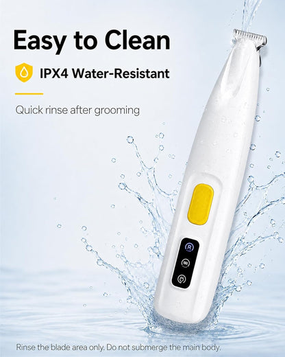 FURBONA Dog Paw Trimmer, 18Mm Quiet Dog Hair Trimmer with LED Light | 18Mm Wide Blade for Paws, Face, Ears and Rump, LED Light, 35Db Quiet Pet Grooming, IPX4 Water-Resistant, USB Rechargeable4