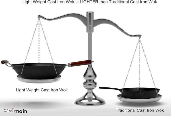 Light Weight Cast Iron Wok, Stir Fry Pan, Wooden Handle, 14 Inch, Chef’S Pan, Pre-Seasoned Nonstick, Commercial and Household, for Chinese Japanese and Others Cooking4